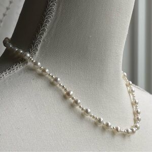 Freshwater Pearls Gold Tone 16” Choker Necklace Signed S925 On The Hang Tag
